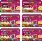 Celestial Seasonings Raspberry Zinger Herbal Tea, Caffeine Free, 20 Tea Bags Box, 6-Pack