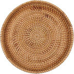 Zerodeko Rattan Charging Basket Serving Tray Fruit Plate Household Storage Tea Cup Accessory Perfect Present