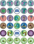 30 x Edible Cupcake Toppers – Friendly Monsters Inspired Collection of Edible Cake Decorations | Uncut Edible on Wafer Sheet