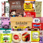 Dagaon Korean Japanese Snack Box - 20 Count. Assortment of Treats from Korea and Japan. Including Ramen, Biscuits, Cookies, Pies, Crackers, Chips, Candies. Dagashi Collection Set.