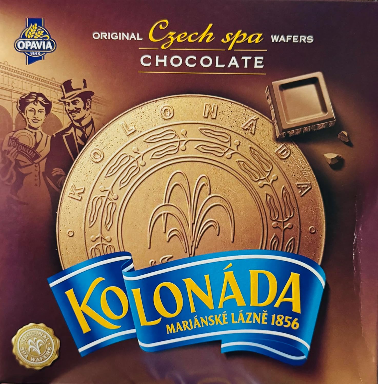 Opavia Tradicni lazenske oplatky Kolonada 200g Original Czech Spa Round Wafers with Chocolate Filling (3-Pack)