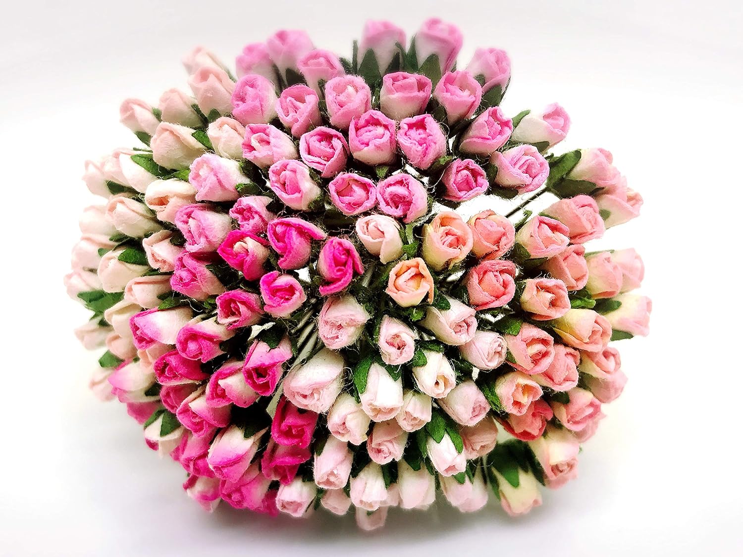 PLF Set of 100 Tiny Rose Buds Mulberry Paper Flower Mixed Tone Pink Rose2 Craft Handmade Wedding Size 0.15" Very Small Scrapbook for so Many Card Craft Projects