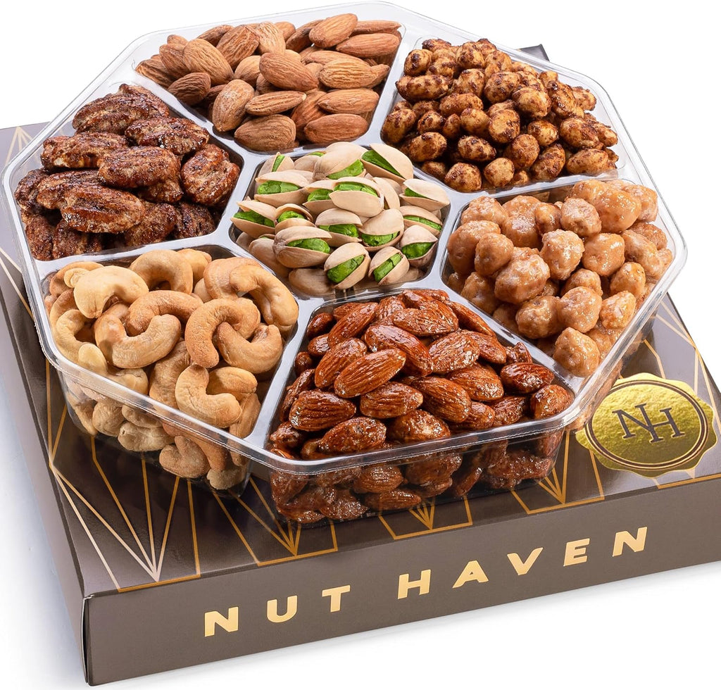 Mothers Day Nuts Gift Basket - Assortment of Sweet & Roasted Salted Gourmet Nuts - Food Gift Box for Mom, Her, Wife, Christmas, Fathers Day, Mothers Day, Sympathy, Family, Men & Women