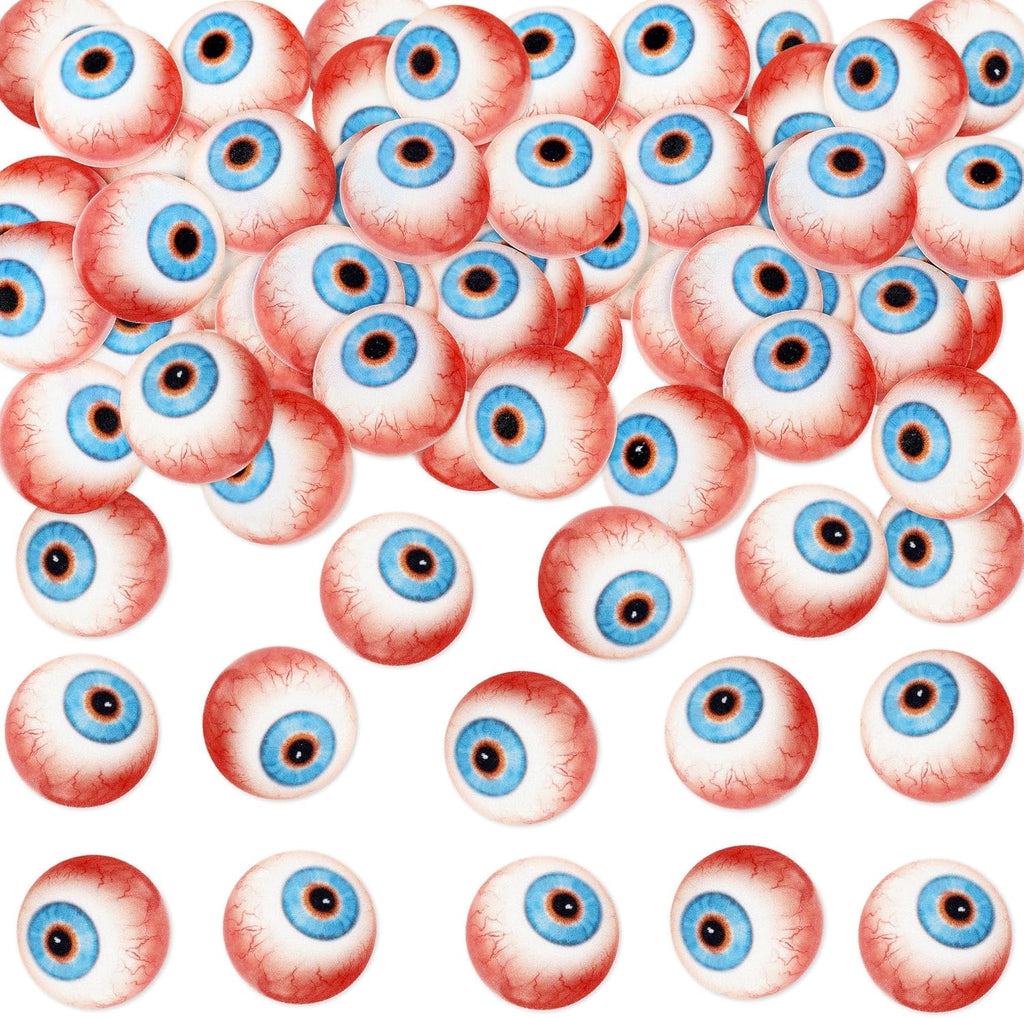 40 Pack Edible Halloween eyeball Cupcake Toppers Wafer Paper Halloween eyes Cake Pick for Horror Theme Baby Shower Party Cake Decorations Supplies