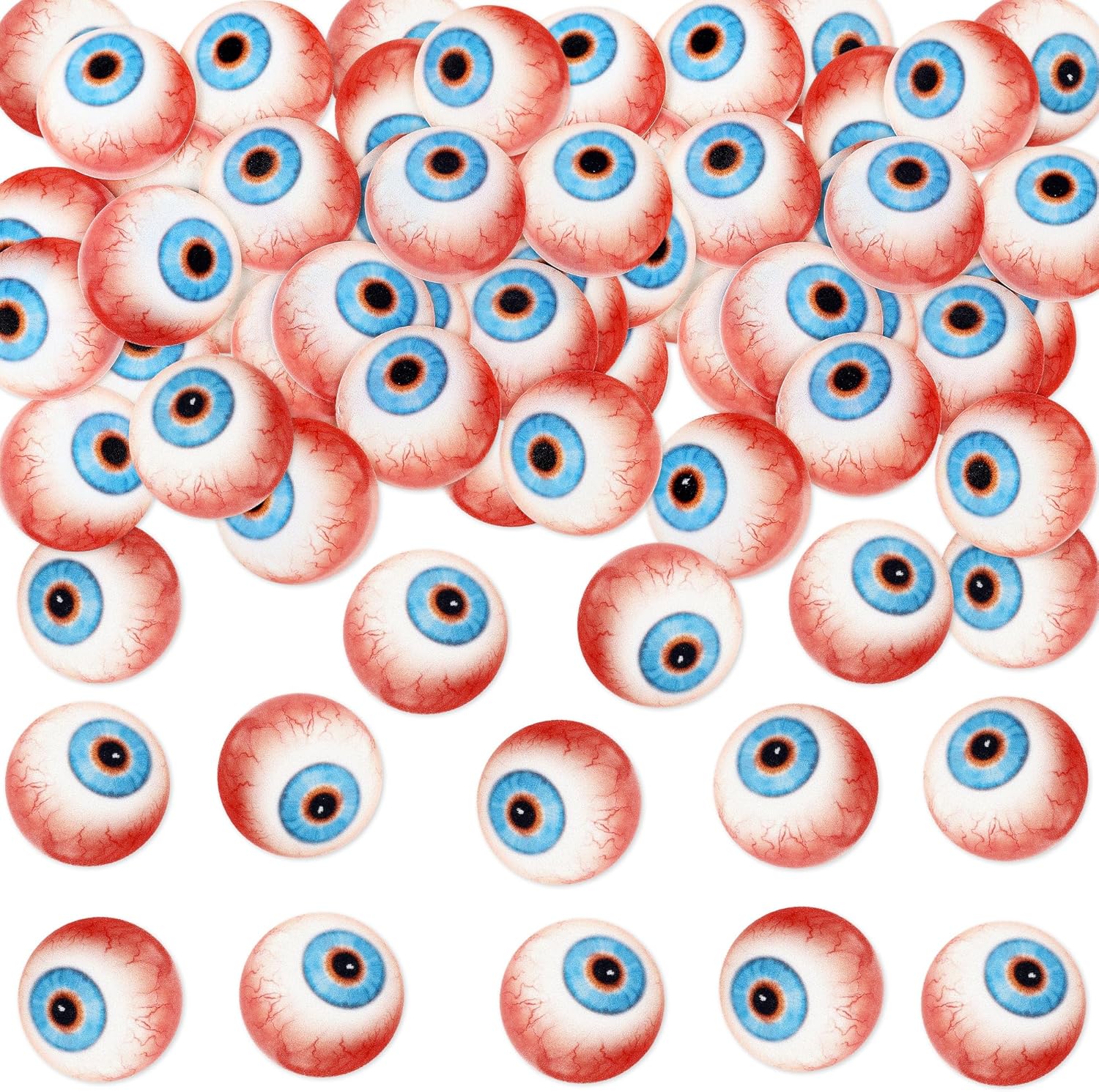 40 Pack Edible Halloween eyeball Cupcake Toppers Wafer Paper Halloween eyes Cake Pick for Horror Theme Baby Shower Party Cake Decorations Supplies
