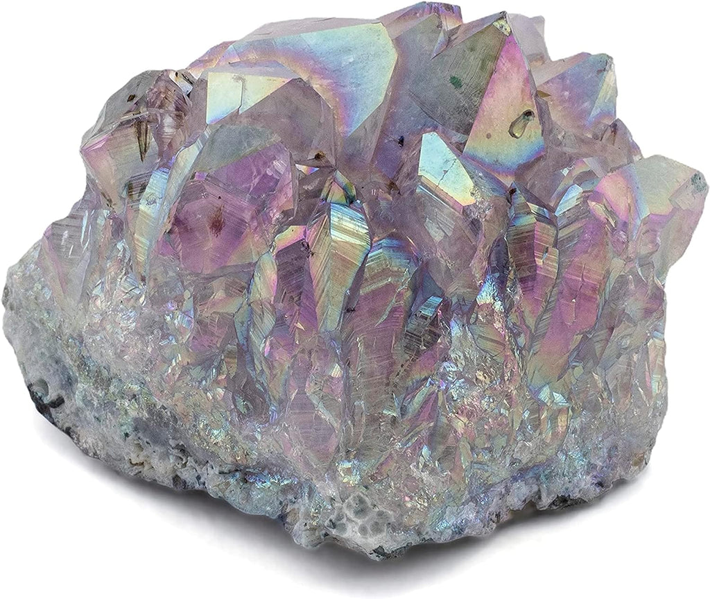KALIFANO Angel Aura Amethyst Geode – Titanium-Bonded High-Energy Amatista for Reiki, Wicca, Crystal Decor & Metaphysical Gifts – Natural Crystals and Healing Stones (Family Owned)