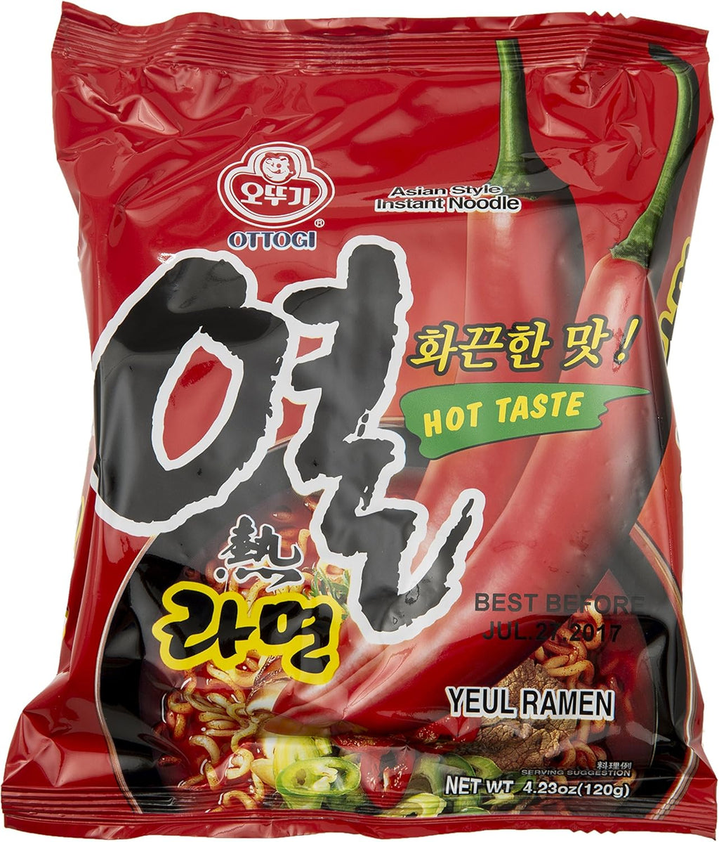 Ottogi Yeul Ramen Noodles, Hot Pepper Flavor, 4.23 Ounces (Pack of 20)