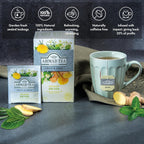 Ahmad Tea Herbal Tea, Ginger, Peppermint, Fennel, Dandelion, & Birch 'Detox' Teabags, 20 ct (Pack of 1) - Decaffeinated & Sugar-Free
