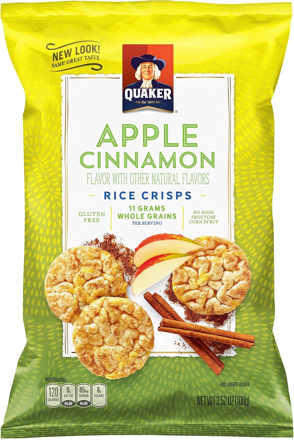 Quaker Rice Crisps, Apple Cinnamon, 3.52 Ounce, Pack of 6 (Packaging May Vary)