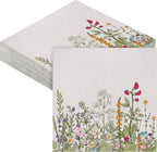 Aodaer 48 Pieces Disposable Fall Paper Napkins, Decoupage Napkins, 13" x 13" Unfolded Garden Party Napkin, Cocktail Dinner Napkin Set for Wedding Birthday Tea Party Supplies