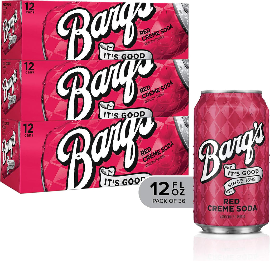 Barq's Red Creme Soda Soft Drink, 12 Fl Oz, 36 Pack, Red Creme, 12 Fl Oz () , 12 Fl Oz (Pack of 1)
