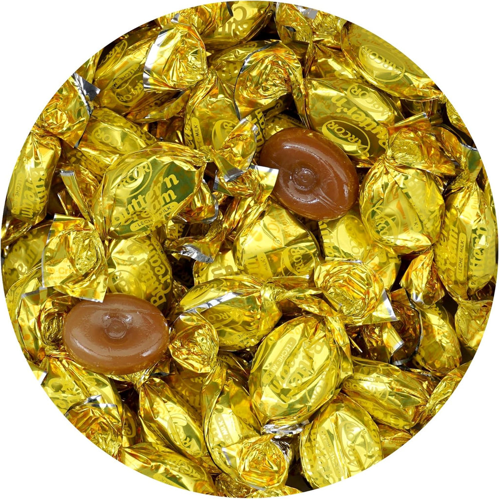 Butter 'n' Cream Toffee Candy, 2 Pound Bulk Candy (Approx. 150 pcs.), Butter Cream Toffee Candy, Old Fashion Hard Candies Individually Wrapped