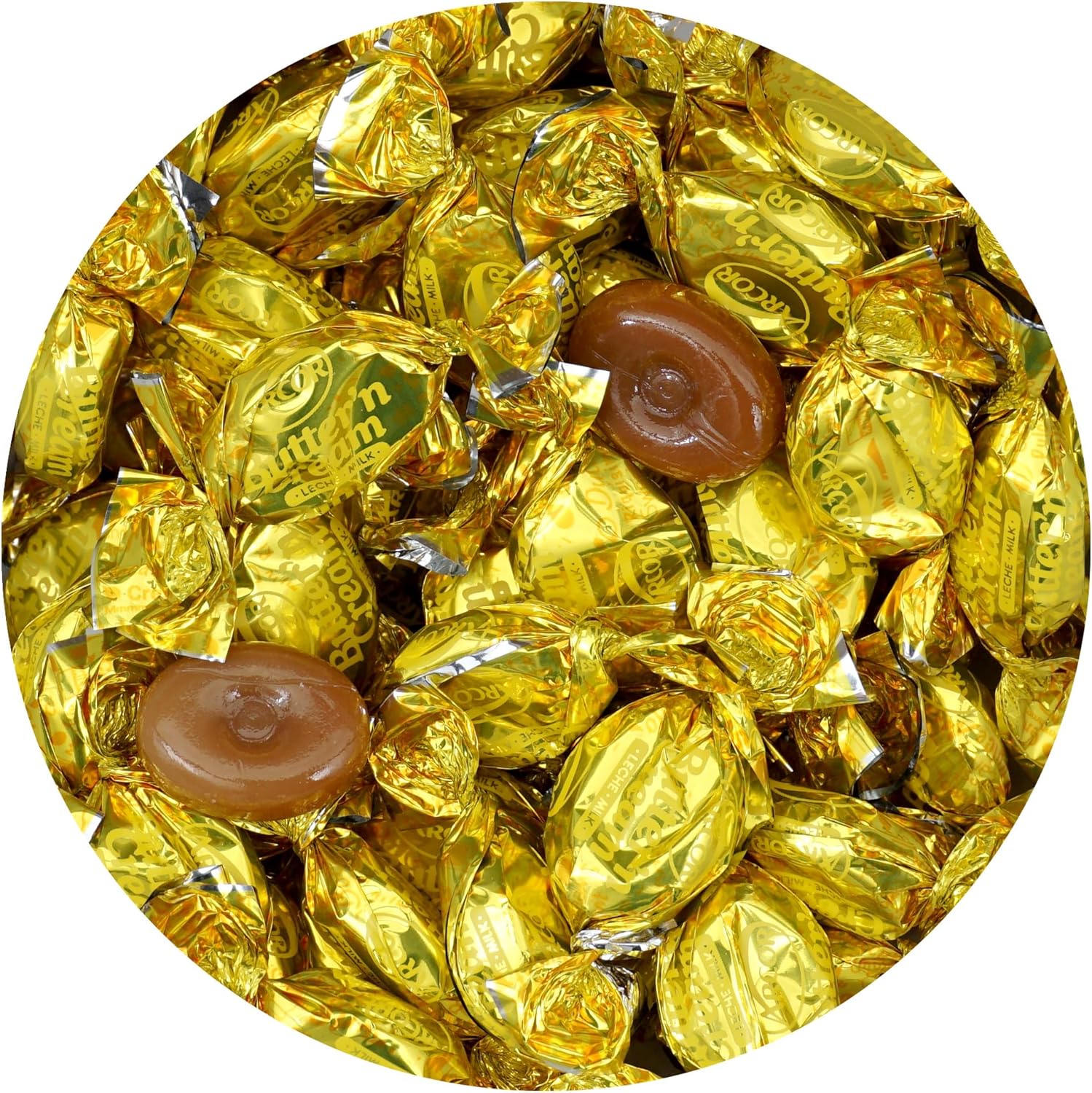 Butter 'n' Cream Toffee Candy, 2 Pound Bulk Candy (Approx. 150 pcs.), Butter Cream Toffee Candy, Old Fashion Hard Candies Individually Wrapped
