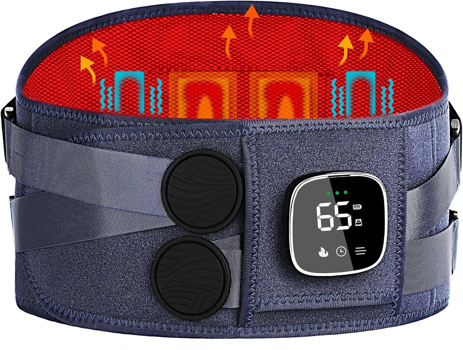 Cordless Heating Pad with Massager for Back Pain Relief, HSA Eligible FSA, 47-60" Lower Portable Back Heating Pad for Cramps with 3 Heat&Timer, 5 Vibration Back Brace Gift for Mother Father Men Women