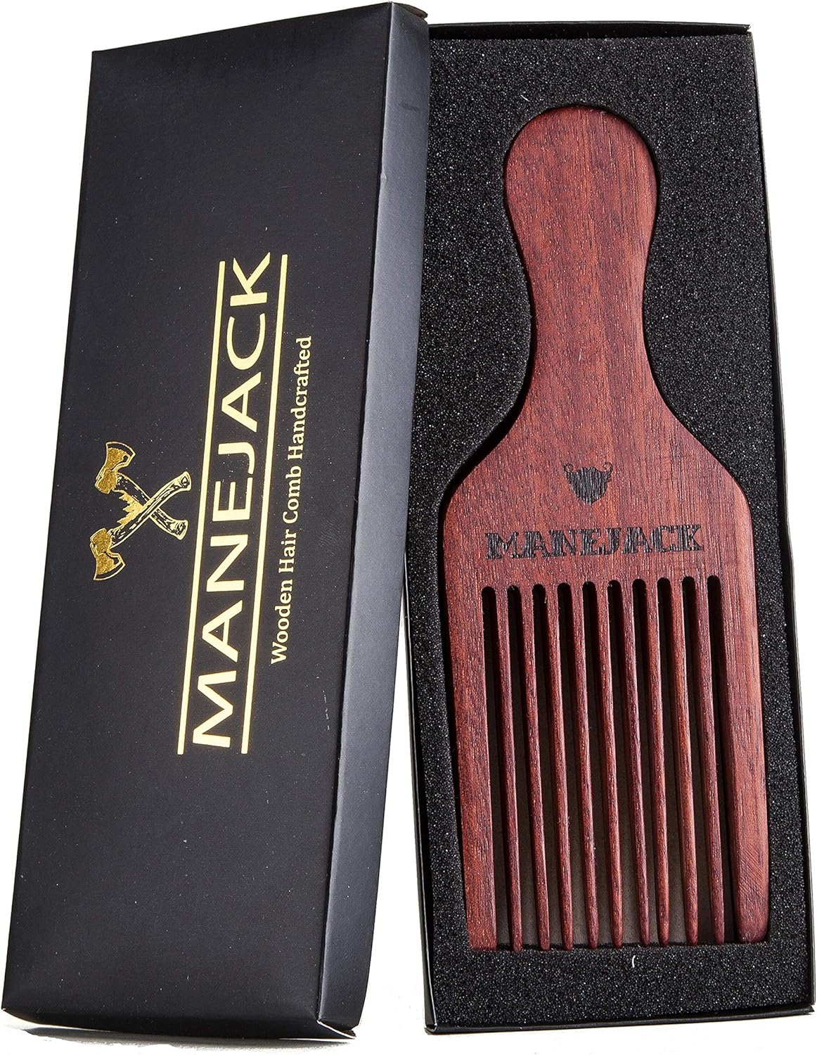 Beard Pick for Men- Wooden Comb Afro Hair Lift Combs