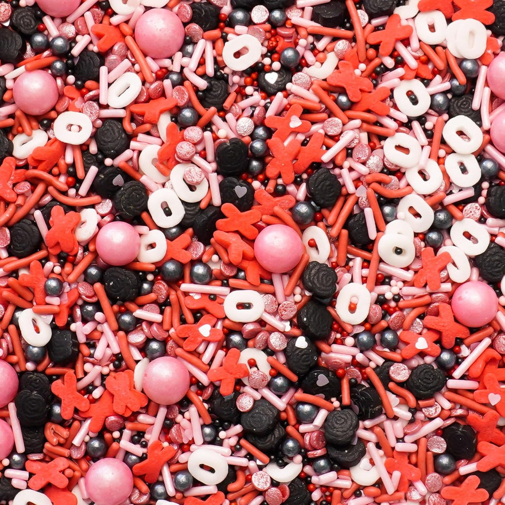 Oasis Supply Hugs & Kisses Sprinkles – Edible Sugar Shapes for Valentine’s Day – XO Heart Cake, Cupcake & Cookie Decorations – Fun Romantic Baking Toppings for Desserts