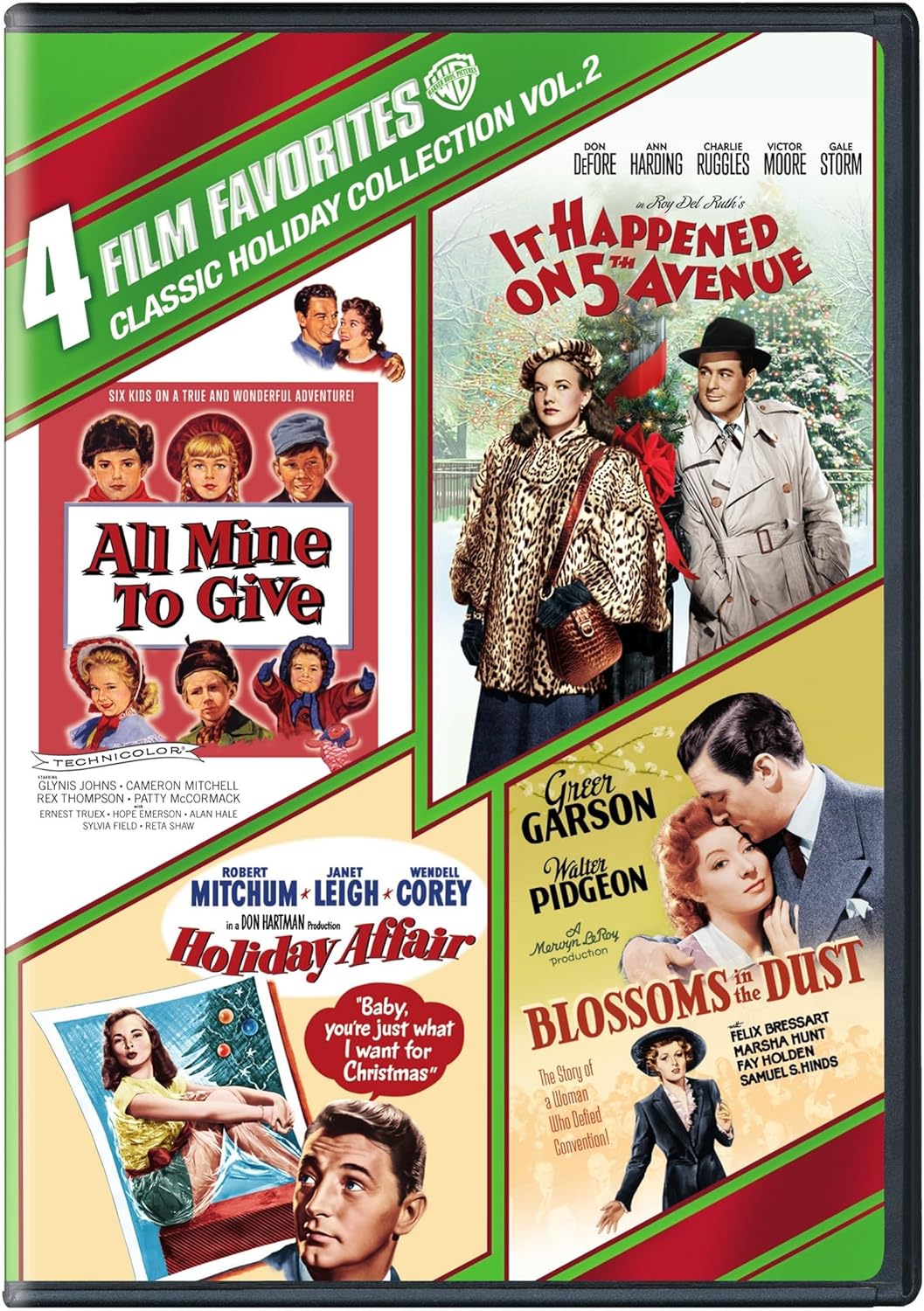 4 Film Favorites: Classic Holiday Vol. 2 (All Mine to Give, Blossoms in the Dust, Holiday Affair, It Happened on 5th Avenue)