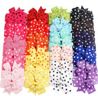 CÉLLOT 40Pcs 3 Inch Boutique Grosgrain Ribbon Pinwheel Hair Bows Alligator Clips For Girls Toddlers Hair Accessories Teens Gifts In Pairs (Polka Dot)