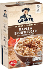 Quaker Instant Oatmeal, Maple & Brown Sugar, 1.51 Oz (Pack of 8)