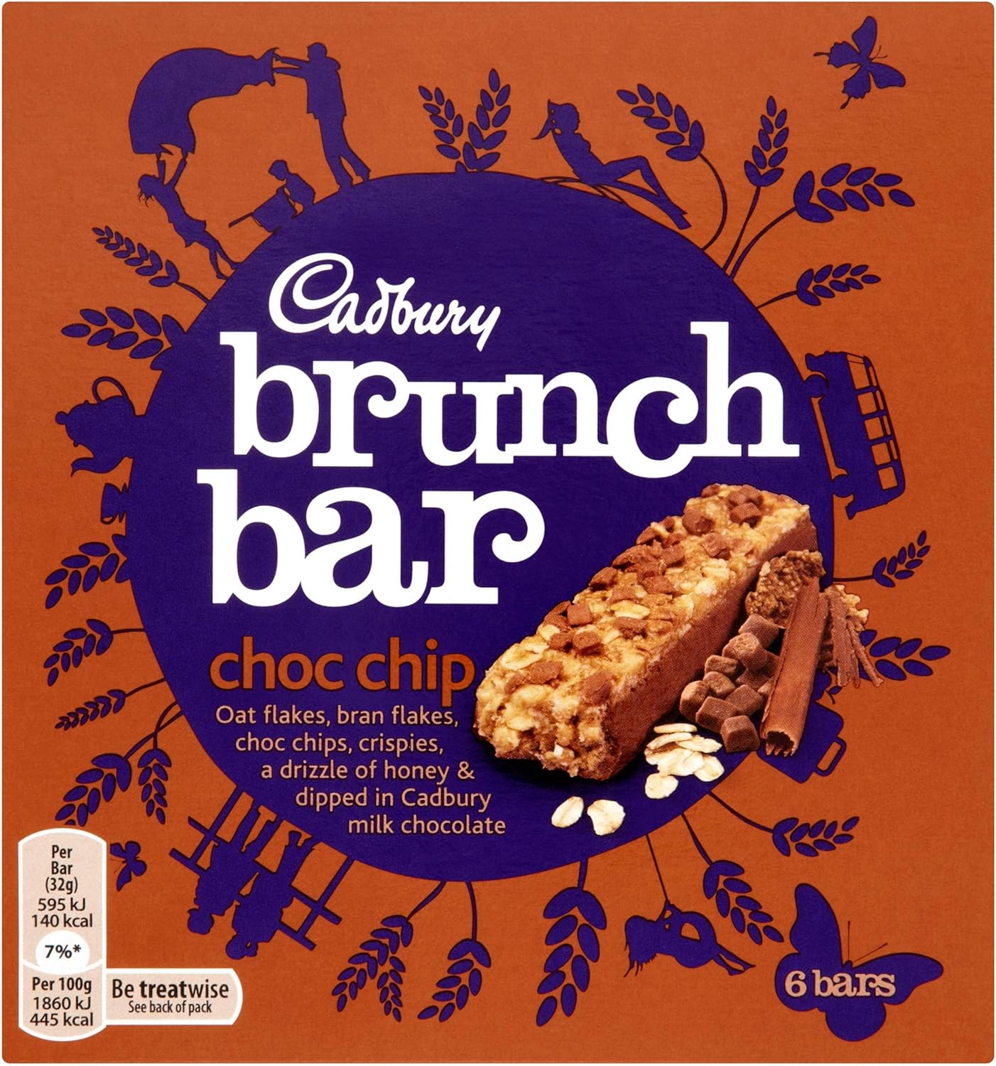 Cadbury Brunch Choc Chip 5 x 28g (140g) (Pack of 4)