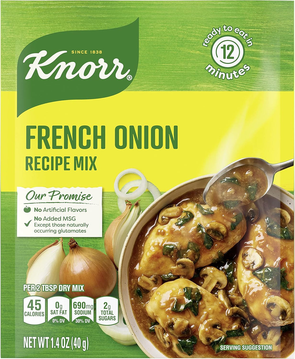 Knorr Soup Mix and Recipe Mix French Onion For Soups, Sauces and Simple Meals No Artificial Flavors 1.4 oz