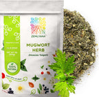 Mugwort Herb Tea - Dried Cut and Sifted Leaves Steams - Artemisia Vulgaris - Natural Mugwort Herbal Tea Loose Leaf Stem, Bulk 1 lb (16 oz)