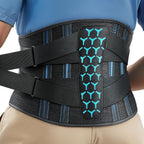 Rakiie Lumbar Back Brace with Removable Pad, Adjustable Lower Back Pain Relief Support for Men and Women, Comfortable Support Belt Ideal for Lower Back Pain, Sciatica, Scoliosis, Size XL (Waist: 45.3"-51.2")