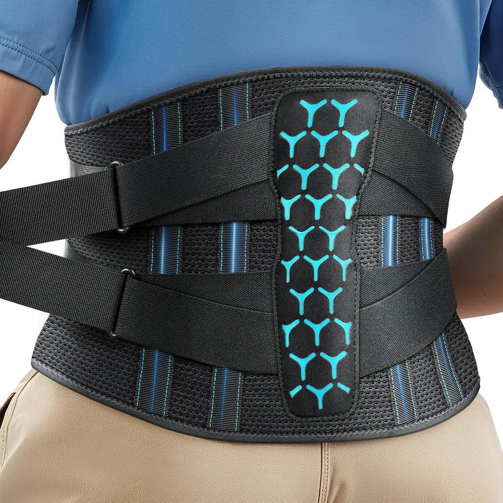 Lumbar Back Brace with Removable Pad, Adjustable Lower Back Pain Relief Support for Men and Women, Comfortable Support Belt Ideal for Lower Back Pain, Sciatica, Scoliosis, Size XL (Waist: 45.3"-51.2")