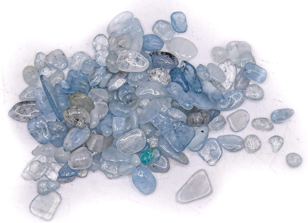 100g (3.5oz) Blue Clear Aquamarine Beryl Small Tumbled Stones Reiki Crystal Jewelry Making Home Decoration Natural Gemstone Mineral Pebble Specimens - 1 Bag
