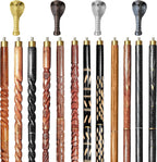 Wood Walking Staff Cane Stick with Cobra Snake Handle, Rubber Ferrule, Foldable, Adjustable, Custom 31-61 in, AANWS156
