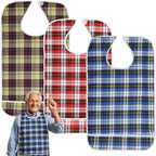 Adult Bibs, Waterproof Bib Clothing Protector with Crumb Catcher, Reusable Dining Bibs for Elderly, Men Women