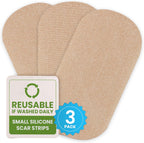 EpiDerm Silicone Gel Scar Small Strips - Premium Fabric-Lined Silicone Scar Sheets for Small Scars - Non-Medicated, Washable & Reusable Scar Tape - Gentle on All Skin Types - 3-Pack, Natural Tone