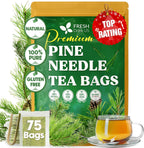 FreshDrinkUS, Pine Needle Tea Bags – 75 Tea Bags, Naturally Caffeine-Free, Refreshing Herbal Tea, Wild-Harvested Pine Leaves, Aromatic and Soothing – Non-GMO & Eco-Friendly Packaging