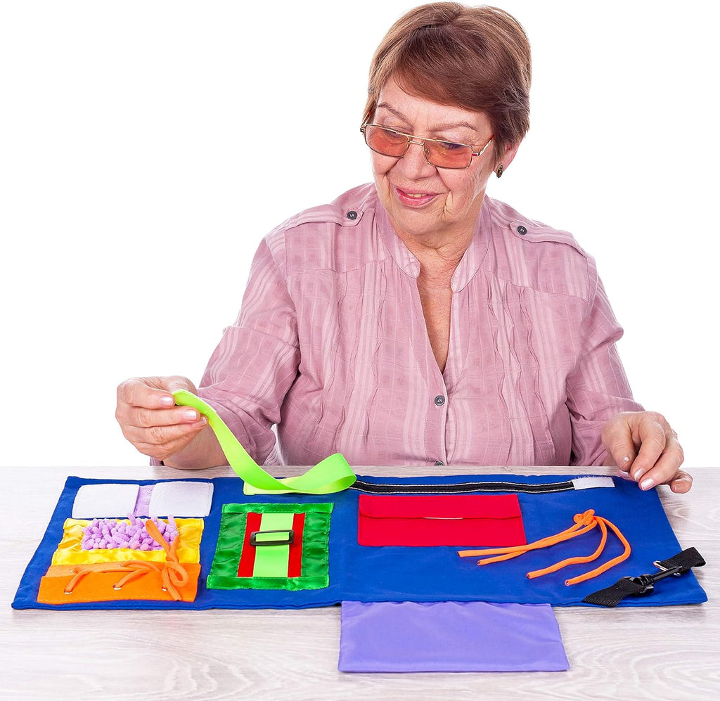 Fidget Blanket for Dementia | Calming & Comforting Activities for Adults with Dementia | Sensory Blanket | Dementia Products for Elderly | Helps Alzheimers, Dementia, Asperger’s, Autism, Anxiety