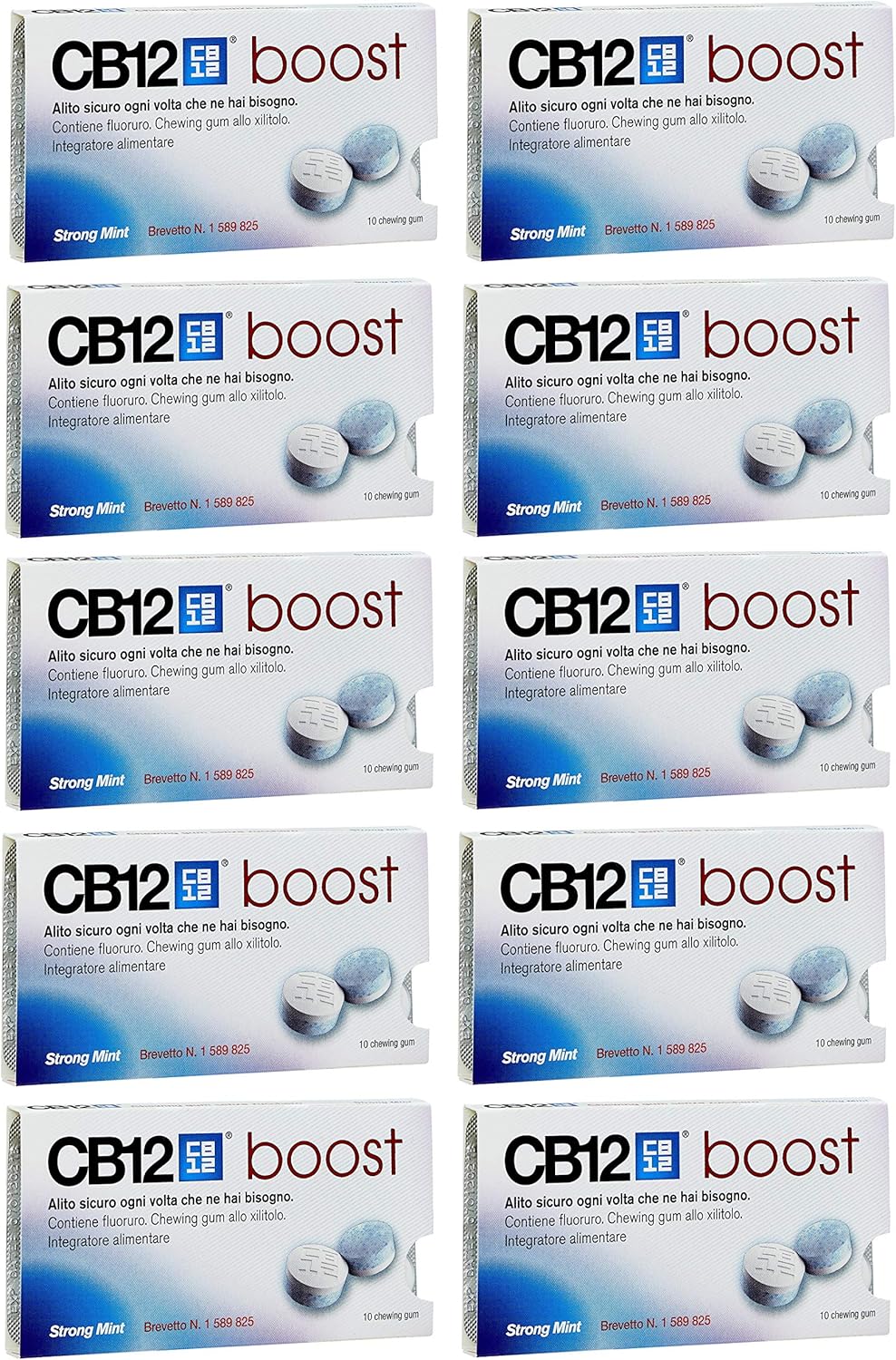 CB12 Boost Sugar Free Gum - Strong Mint (10 x Packs) by Unknown