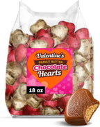 Bulk Valentines Milk Chocolate Peanut Butter Hearts - 18 oz, Individually Wrapped Valentine's Day Chocolate Candies for Classroom Exchange, Parties, Gift Bags & Candy Bowls