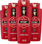 Old Spice Refreshing Body Wash for Men, 3X Defense, 24/7 Shower Fresh with Long Lasting Scent, Red Collection, Swagger with Cedarwood Scent, 24 oz (Pack of 4)