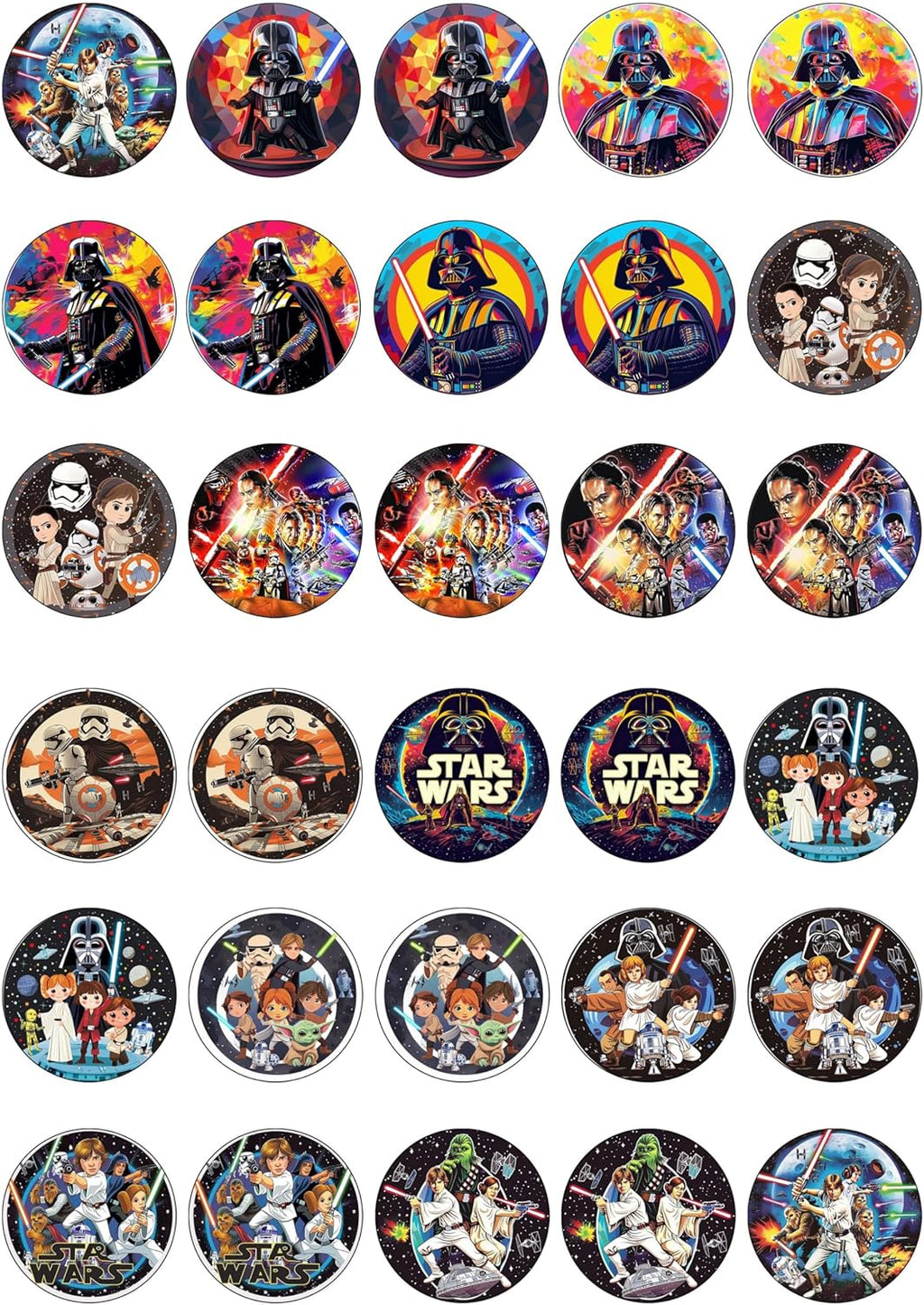30 x Edible Cupcake Toppers – Galactic Space Adventure-Themed Collection of Edible Cake Decorations | Uncut Edible on Wafer Sheet