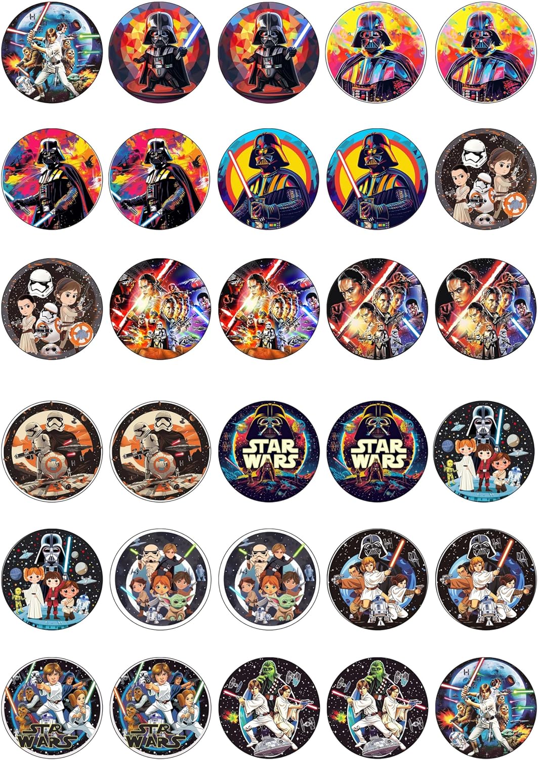 30 x Edible Cupcake Toppers – Galactic Space Adventure-Themed Collection of Edible Cake Decorations | Uncut Edible on Wafer Sheet