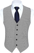 HISDERN Men’s Suit Vest Waistcoat with 3 Pockets Slim Fit for Business Formal Wedding Prom and Casual Tuxedo Wear