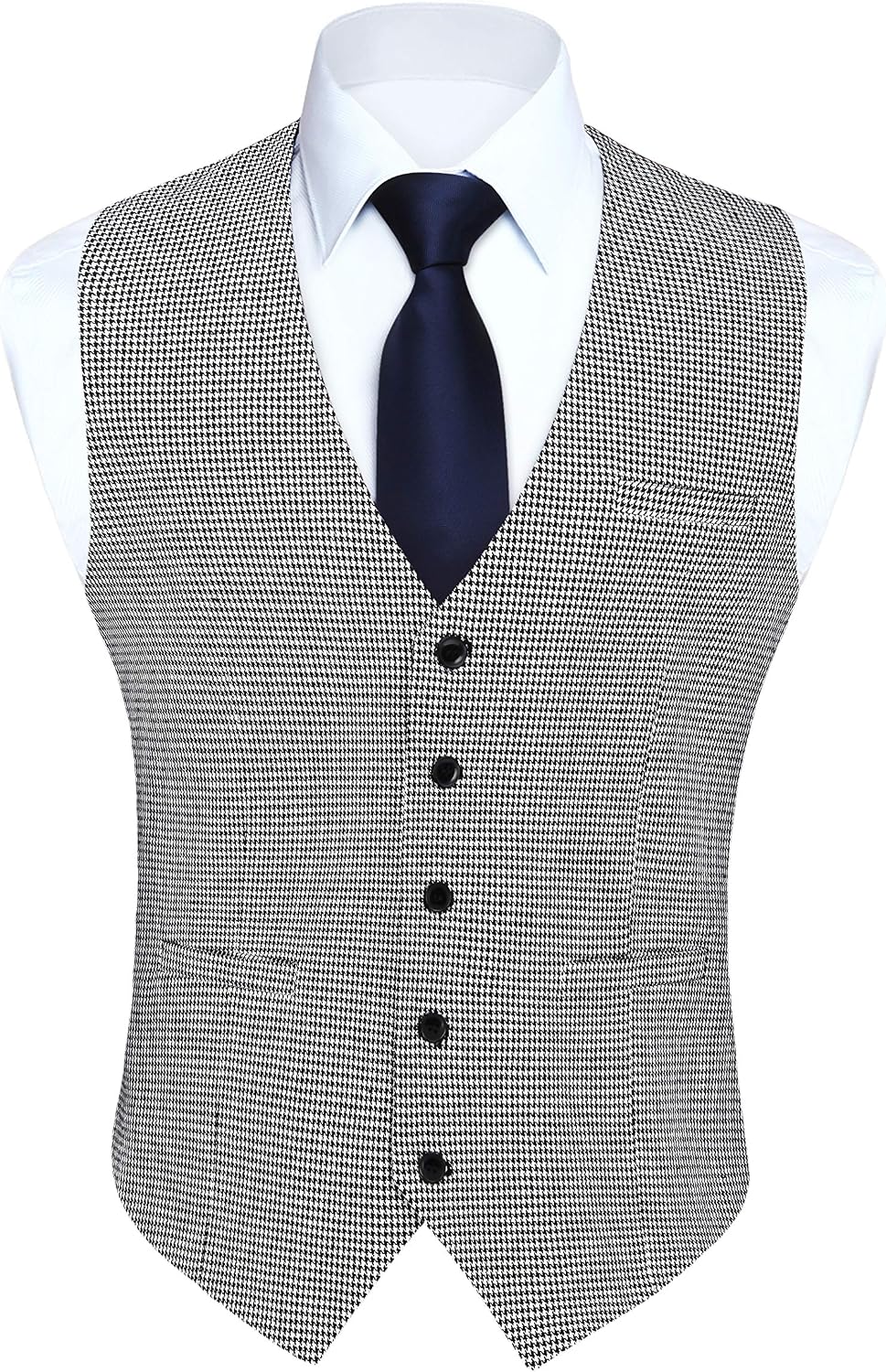 HISDERN Men’s Suit Vest Waistcoat with 3 Pockets Slim Fit for Business Formal Wedding Prom and Casual Tuxedo Wear