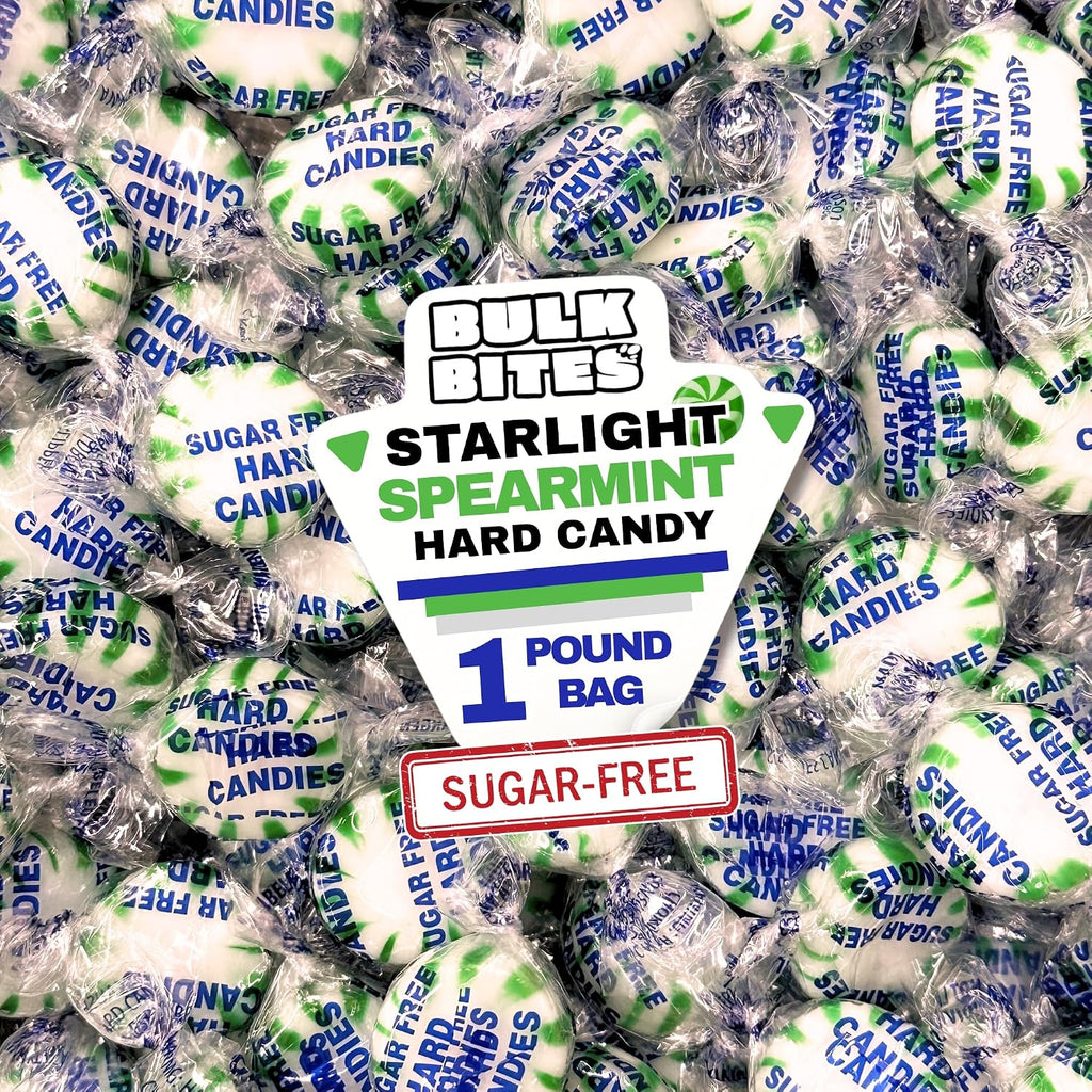 Sugar-Free Spearmint Mints, 1-Pound Pack, 85 Pieces, Spearmint Hard Candy