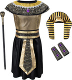 Egypt Pharaoh Costume for Kids Boys Ancient Egyptian King Outfit Kit Halloween Role-Play
