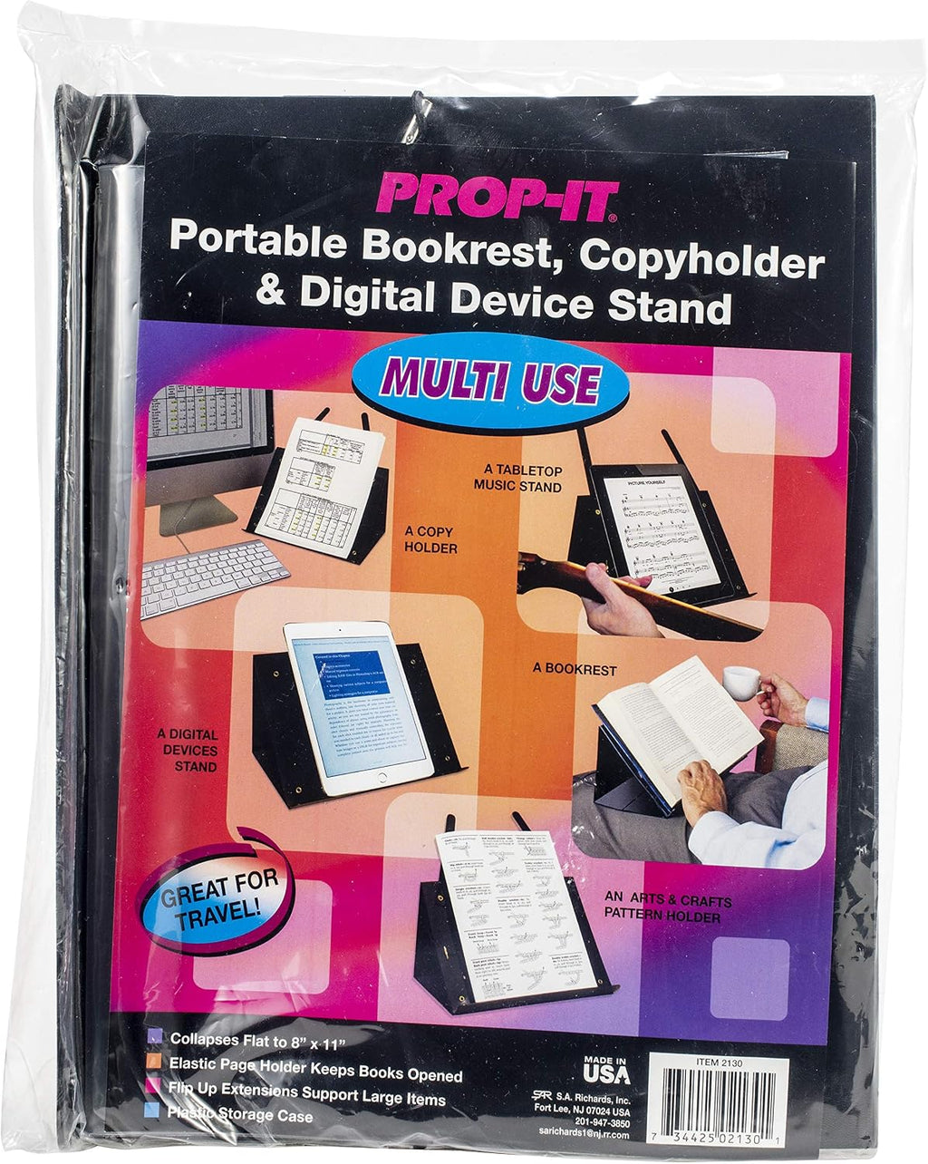 SA RICHARDS PROP-IT Portable Bookrest, Copyholder & Digital Device Stand