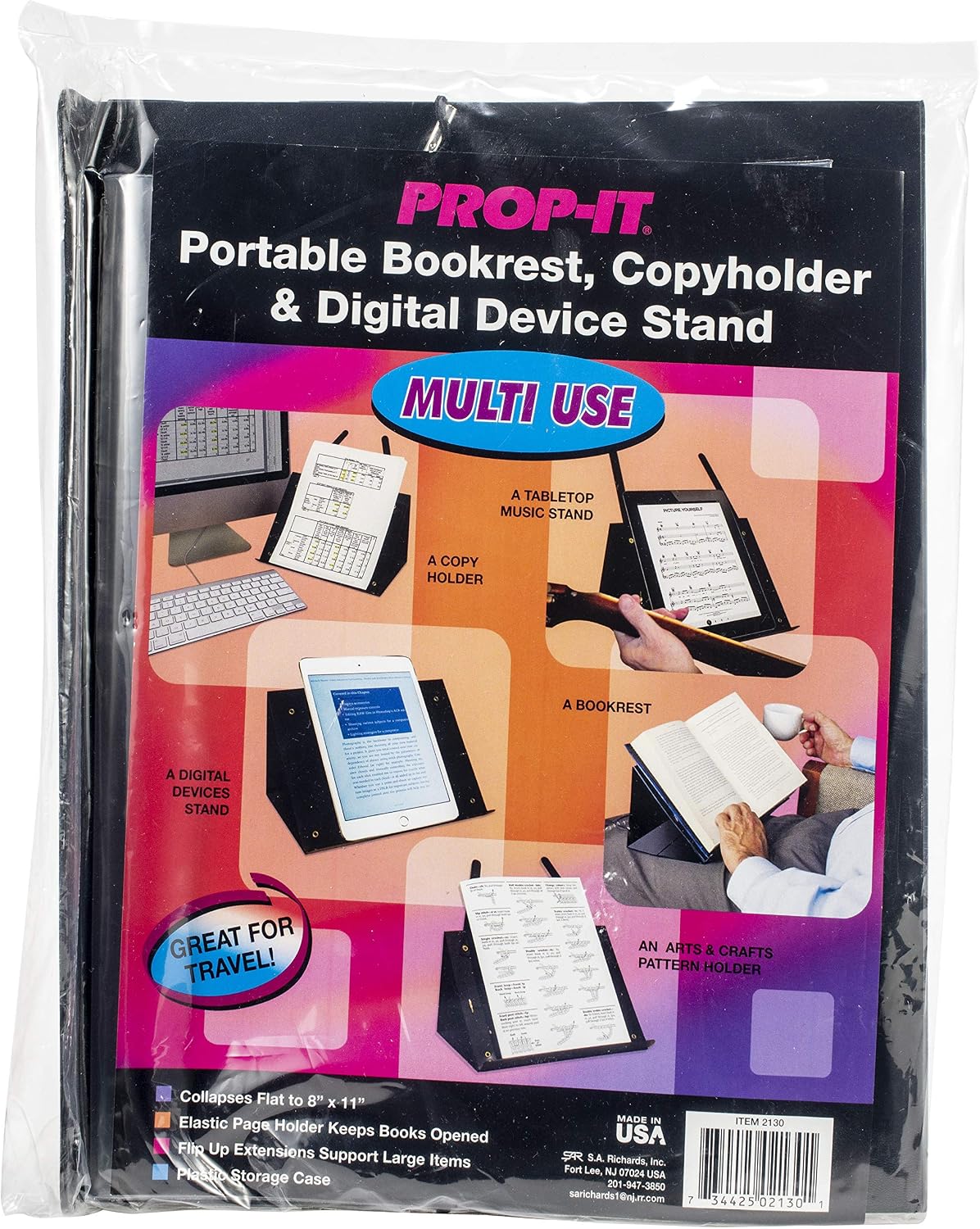 SA RICHARDS PROP-IT Portable Bookrest, Copyholder & Digital Device Stand