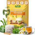 TOG999, Diverticulitis Tea Bags | 80 Count | 100% Natural Chamomile, Peppermint, Marshmallow Leaf, Wild Yam Root, Licorice & Ginger Herbal Blend – Caffeine-Free Comfort Tea, Vegan.