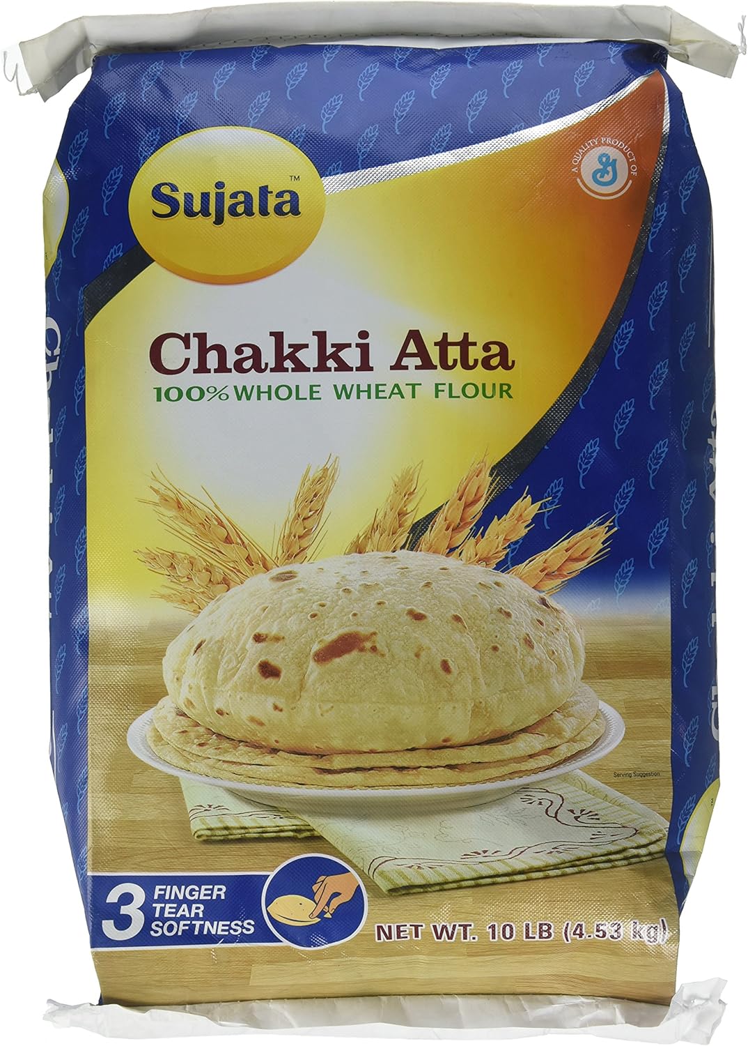 Sujata Chakki Atta, Whole Wheat Flour, 10-Pound Bag