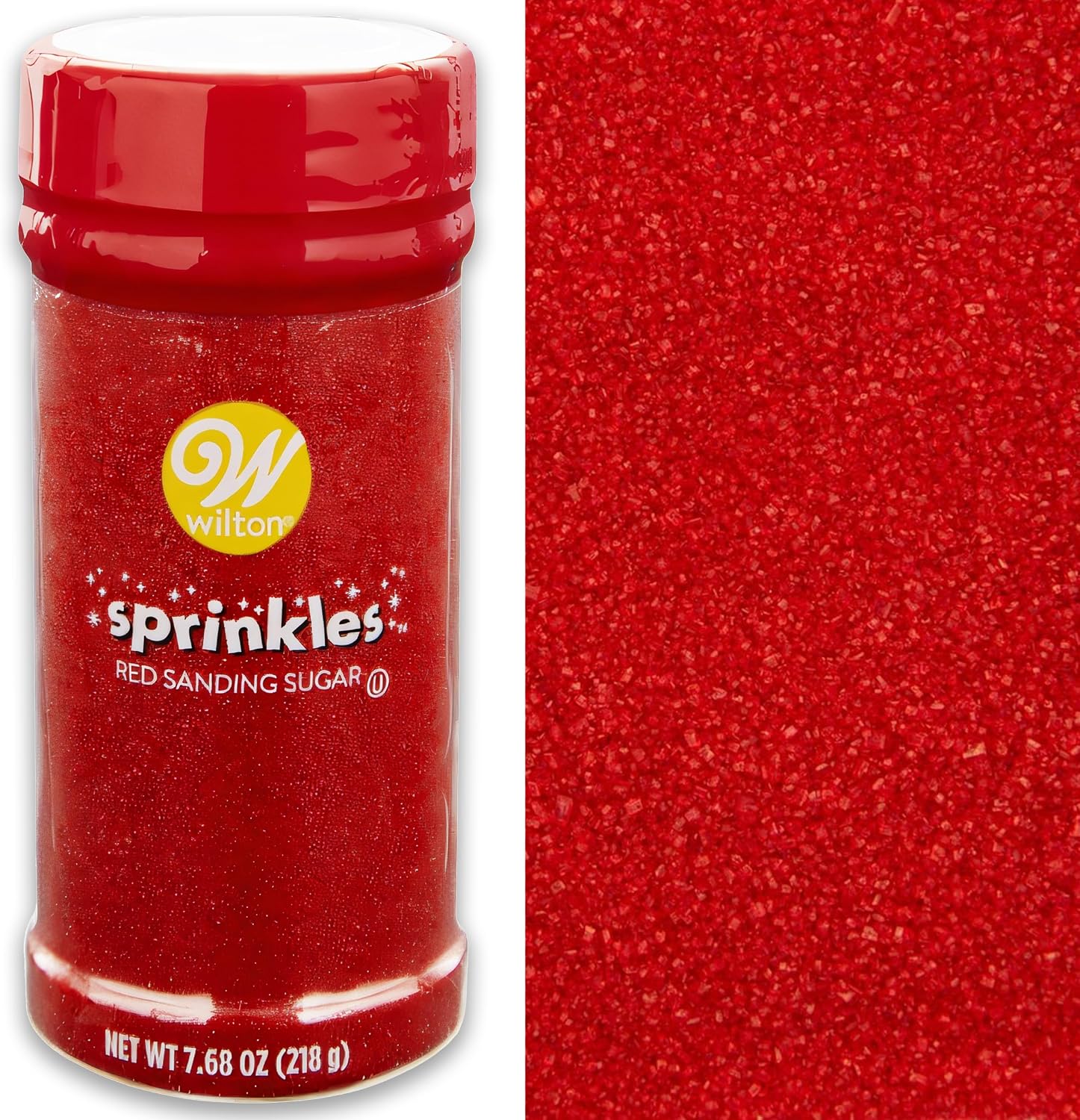 Wilton Red Sanding Sugar Sprinkles, Sparkling Sprinkles Sugar Crystals for baking and Cookie Decorating, Cupcakes, Icing, Kosher Sprinkles 7.76 oz