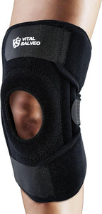 Vital Salveo Graphene 9.5" Knee Brace - Adjustable Patella Support for Pain Relief, Meniscus Tear & ACL - Side Stabilizers for Men & Women-Regular Fit