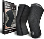 Vital Salveo-Compression Recovery Knee Sleeve/Brace S-Support, Pain Relief, Protects Joint - Ideal for Sports and Daily Wear-Dark Grey (1 Pair)-S